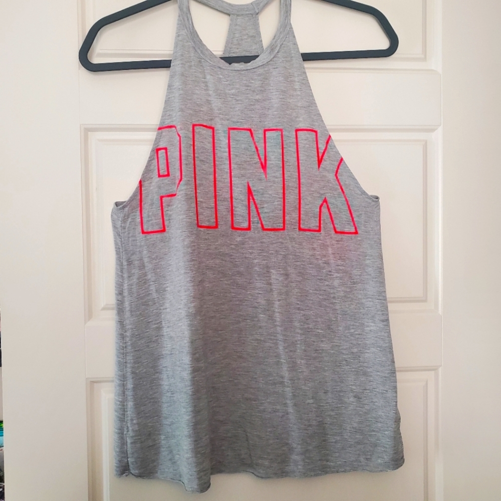 PINK Grey Muscle Tank